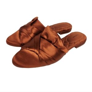 Birdies The Songbird Copper Orange Fabric Slip On Mule Slides Size 8.5